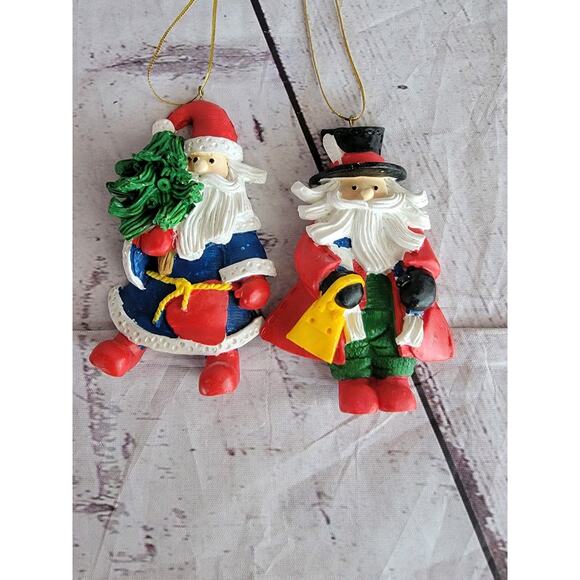 Polymer Clay Style Christmas Santa Ornaments - Picture 1 of 5